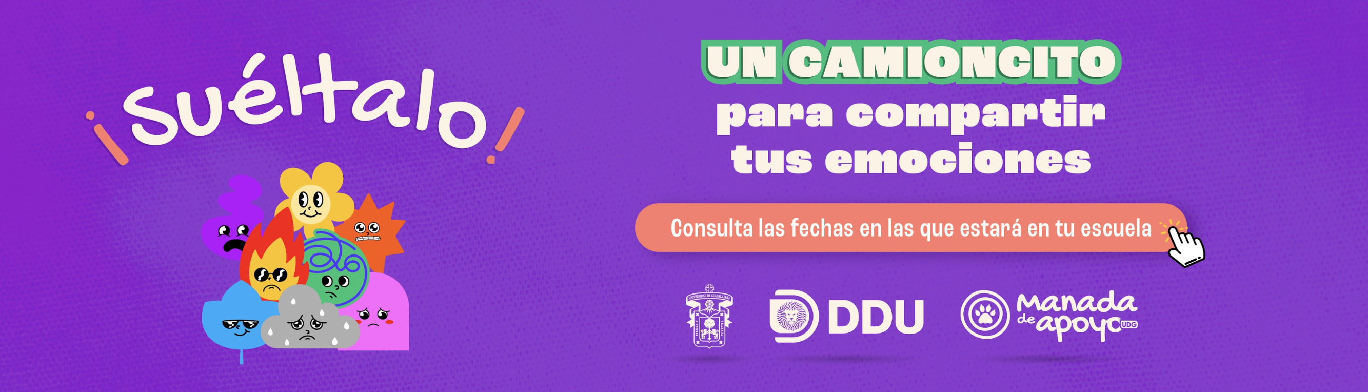 Suéltalo! Un camioncito de contención emocional.    Un espacio para hablar, desahogarte y aligerar tu día. Estamos para escucharte, sin juicios.