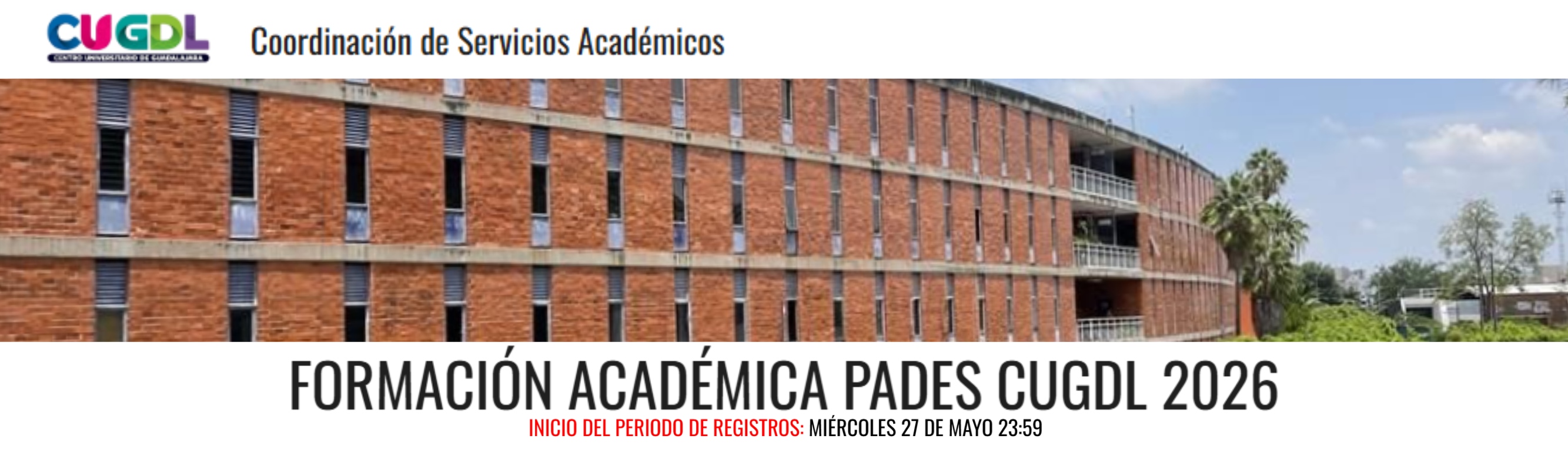 programados para los docentes del CUGDL del programa  PADES 2026 A