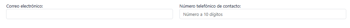Formulario de datos de contacto