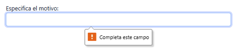 Campo para explicar los motivos de la licencia