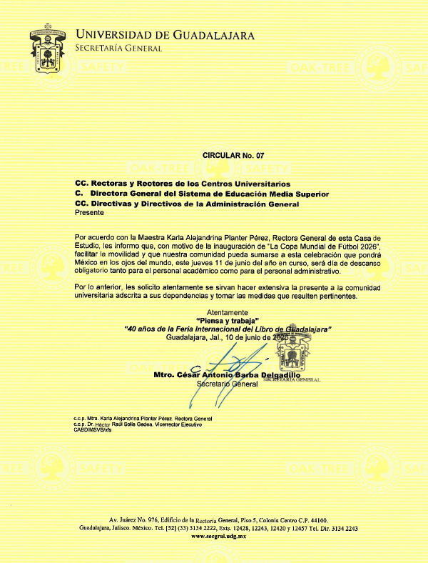Circular N° 07 - Día de descanso por "La Copa Mundial de Fútbol 2026".