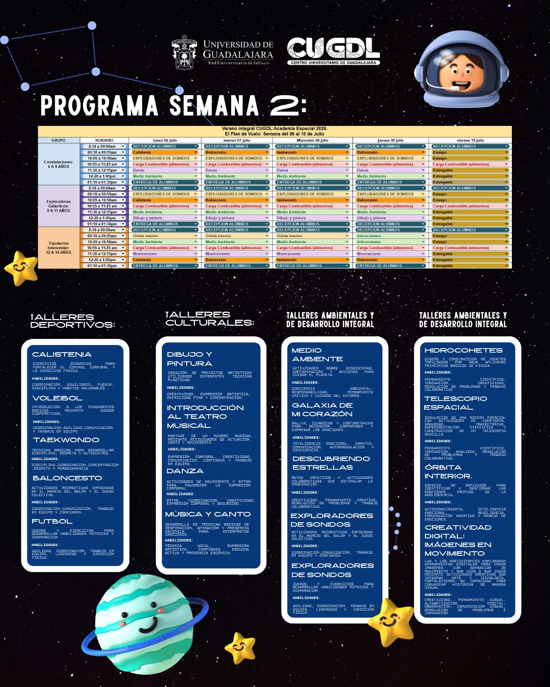 VERANO INTEGRAL CUGDL: ACADEMIA ESPACIAL 2026