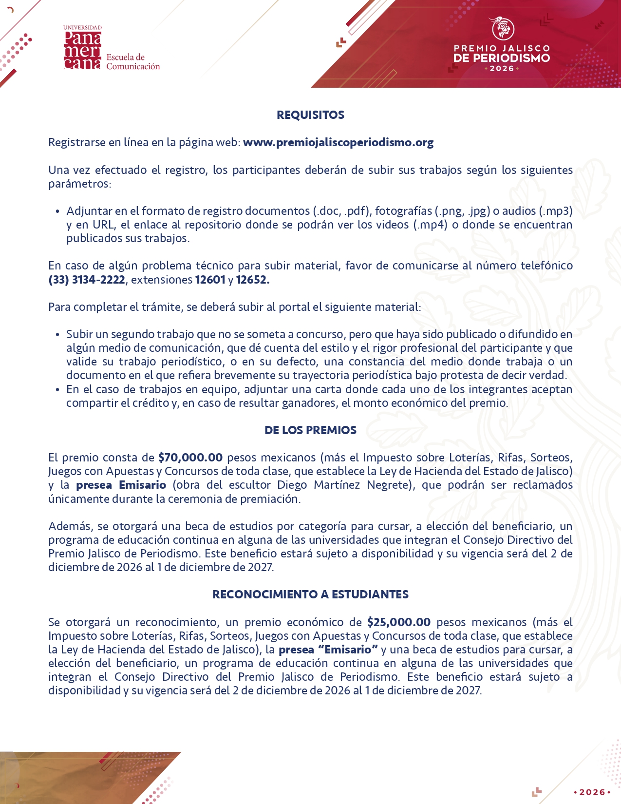 XXXI edición del Premio Jalisco de Periodismo 2026