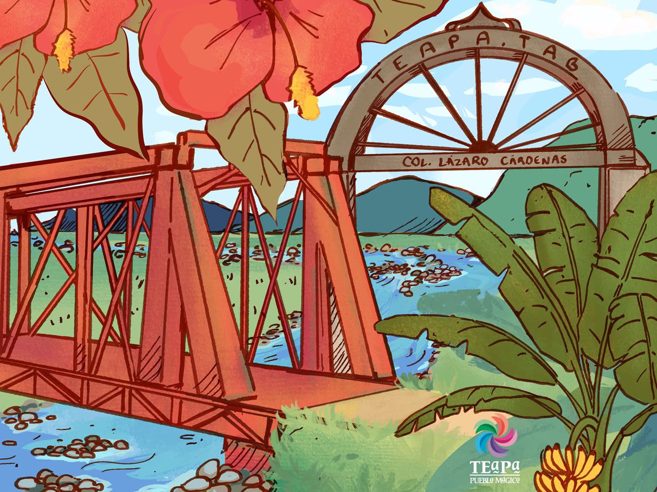 El color de la nostalgia: Elena Ochoa plasma la memoria de su pueblo en un mural