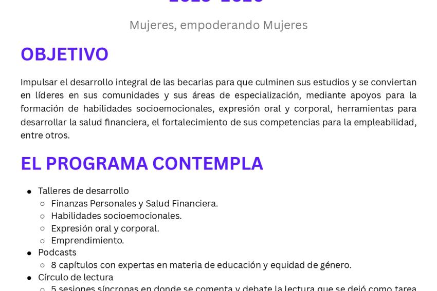 BécALAS 2025–2026: La beca que impulsa a las mujeres a liderar, crear y transformar